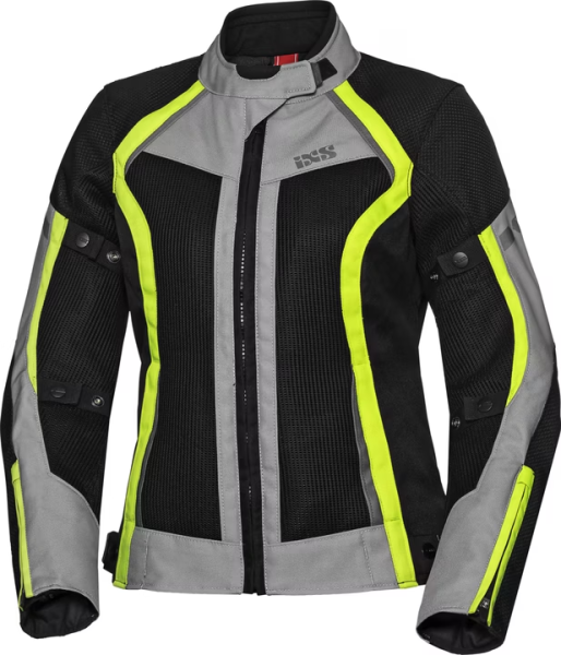 IXS Sport Damen Jacke Andorra-Air schwarz-grau-gelb DL