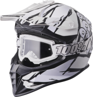 gms Motocrosshelm Fortis Graffi matt schwarz-weiss M