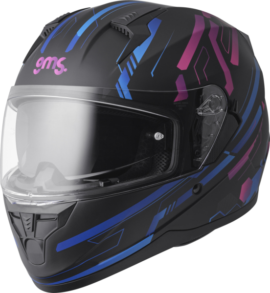 gms Integralhelm Hexago Graphic matt-blau-violett