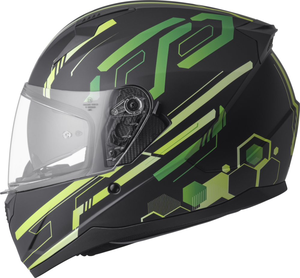 gms Integralhelm Hexago Graphic matt-grün S