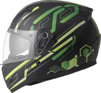 gms Integralhelm Hexago Graphic matt-grün S