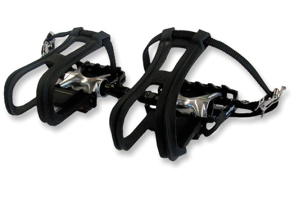 Wellgo Pedale ATB LU-964 9/16" Alu inkl. Pedalriemen und Haken schwarz