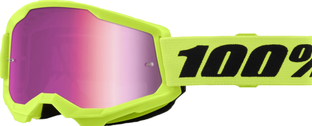 100percent Strata 2 Goggle Neon Yellow - Mirror Pink Lens